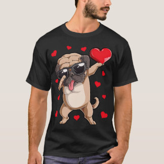 T-shirt Dabbing Pug Saint-Valentin Valentin Chien Amoureux