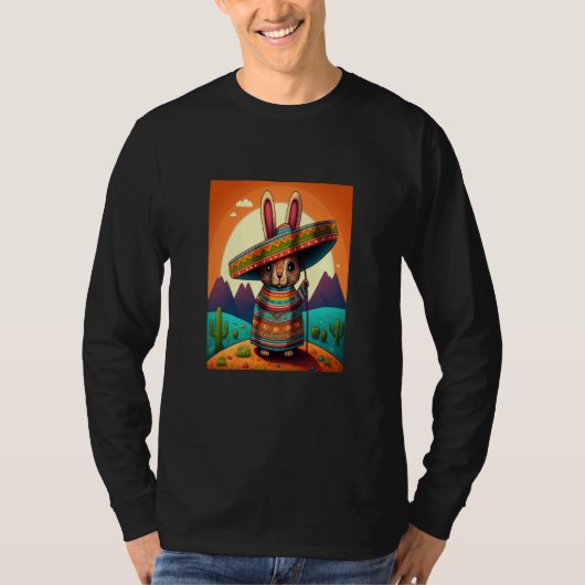 T-shirt Dabbing Rabbit In Mexican Costume Year of The Rabb (Devant)