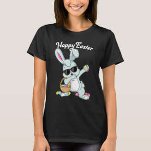 T-shirt Dabbing Rabbit Jour de Pâques Oeufs Dab Garçons Fi