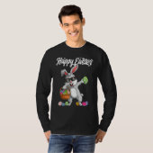 T-shirt Dabbing Rabbit Jour de Pâques Oeufs Dab Garçons Fi (Devant entier)