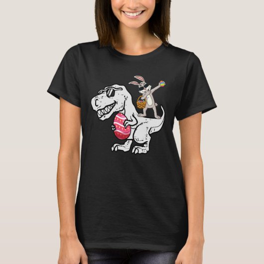 T-shirt Dabbing Rabbit Jour de Pâques Oeufs Dab Garçons Fi (Devant)