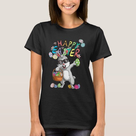 T-shirt Dabbing Rabbit OEufs de Pâques Dab Bunny Joyeux OE (Devant)