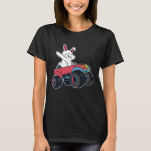 T-shirt Dabbing Rabbit Truck Racer mignon Lapin de Pâques