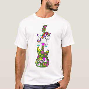 T-shirt Dabbing Rainbow Unicorn - Guitare Ouais