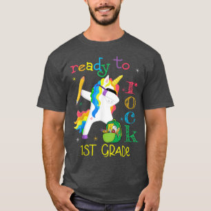 T-shirt Dabbing Ready To Rock 1st Grade Unicorn 1st Day Of
