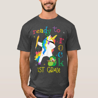 T-shirt Dabbing Ready To Rock 1st Grade Unicorn 1st Day Of