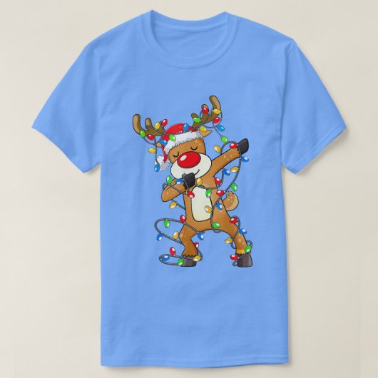 T-shirt Dabbing Reindeer Père Noël Noël Enfants garçons Da (Design devant)