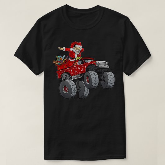 T-shirt Dabbing Santa Claus équitation Monster Camion Garç (Design devant)