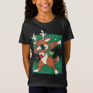 T-Shirt Dabbing Santa Claus Reindeer de Noël Rudolph Dab