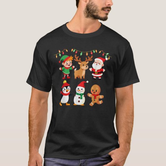 T-shirt Dabbing Santa Elf Friends Christmas Squad Pajama (Devant)