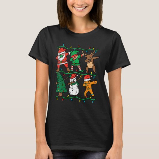 T-shirt Dabbing Santa Elf Reindeer Dab Xmas PJs Christmas (Devant)