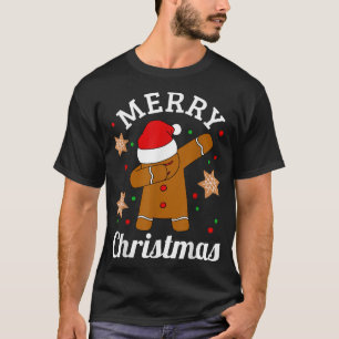 T-shirt Dabbing Santa Hat Gingerbread homme Noël pour les