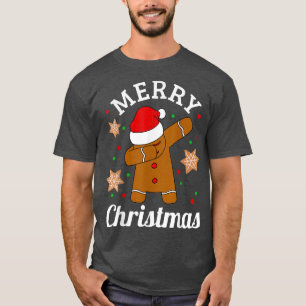 T-shirt Dabbing Santa Hat Gingerbread homme Noël pour les
