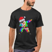 T-shirt Dabbing Santa - Rainbow Christmas Design (Devant)