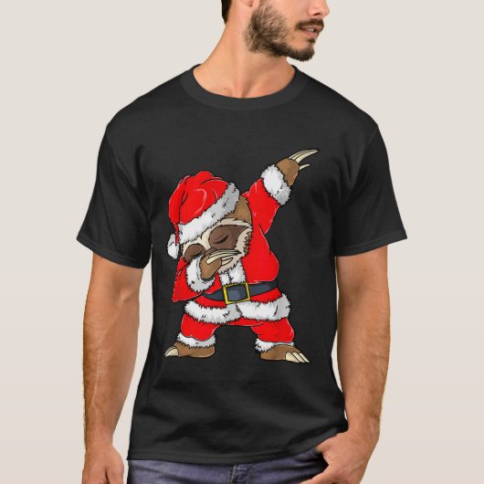 T-shirt Dabbing Santa Sloth Merry Slothmas Christmas Kids (Devant)