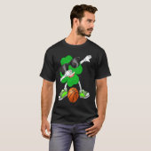 T-shirt Dabbing Shamrock & Basketball St Patrick's Da (Devant entier)