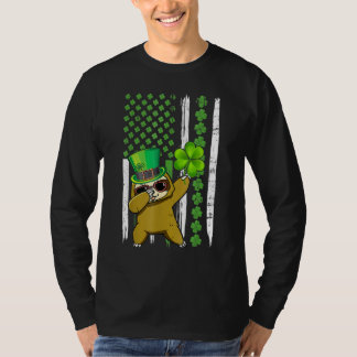 T-shirt Dabbing Shamrock Drapeau américain St patrick D