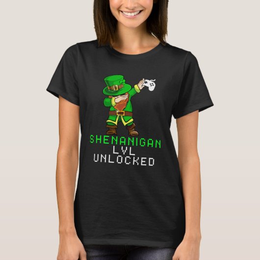 T-shirt Dabbing Shamrock Shenanigans Leprechaun Unicorn Ga (Devant)