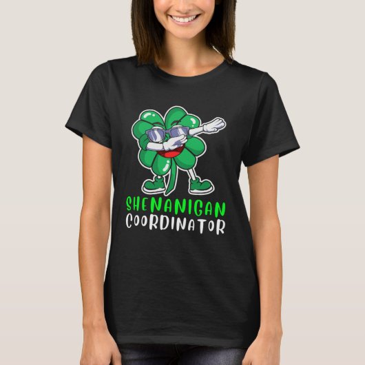 T-shirt Dabbing Shamrock Shenanigans Leprechaun Unicorn Gn (Devant)