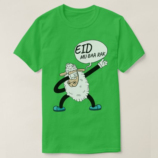 T-shirt Dabbing Sheep Eid Moubarak Musulmans (Design devant)