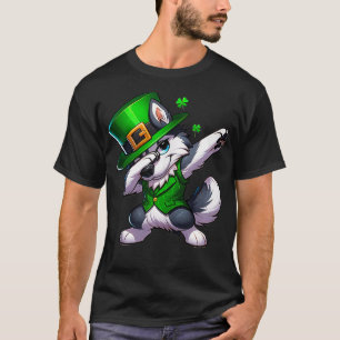 T-shirt Dabbing Sibérie Husky Chien Jour de la Saint Patri