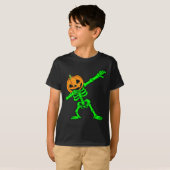 T-shirt Dabbing Skeleton Citrouille Head Halloween Dab (Devant entier)