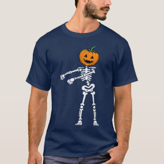 T-shirt Dabbing Skeleton Floss Danse Citrouille Visage drô