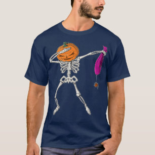 T-shirt Dabbing Skeleton Funny Halloween Costume Citrouill
