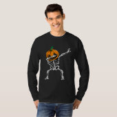 T-shirt Dabbing Skeleton Halloween Ghost Party Costume Pum (Devant entier)