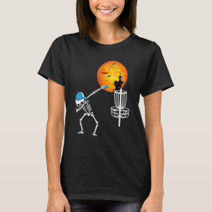 T-shirt Dabbing Skeleton Jouer Disque Golf Lecteur Hallowe