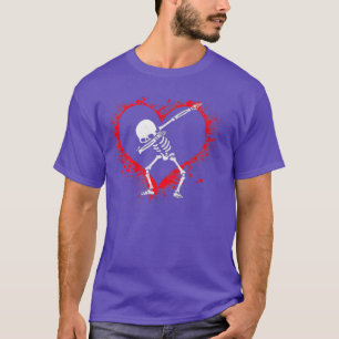 T-shirt Dabbing Skeleton Kids Heart Dab Boys Funny Valent
