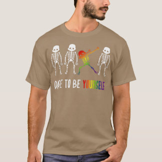 T-shirt Dabbing Skeleton LGBT Lesbian Biseual Pride Mois