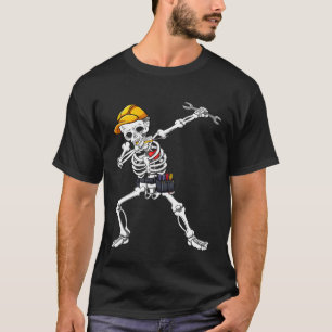 T-shirt Dabbing Skeleton Mécanique Halloween Costume Mens 