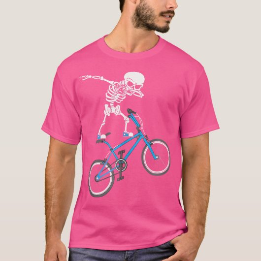 T-shirt Dabbing Skeleton Mtb Vélo Bmx Amusant (Devant)
