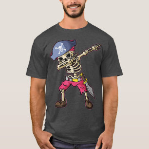 T-shirt Dabbing Skeleton Pirate Halloween Garçons Jolly