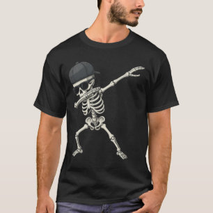 T-shirt Dabbing Skeleton Pirate Halloween Jolly roger pour