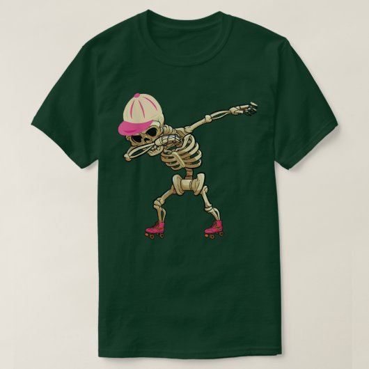 T-shirt Dabbing Skeleton Roller Skates Roller Sking Inli (Design devant)