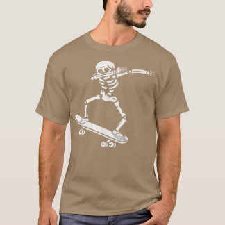 T-shirt Dabbing Skeleton Skateboard Costume drôle Hallowee