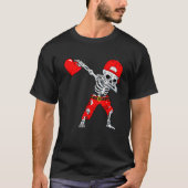 T-shirt Dabbing Skeleton With Heart Love Valentine's Day B (Devant)
