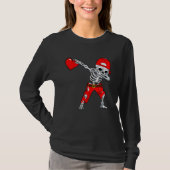 T-shirt Dabbing Skeleton With Heart Love Valentine's Day B (Devant)