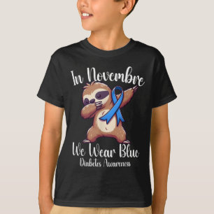 T-shirt Dabbing Sloing En Novembre Nous Portons Le Diabète
