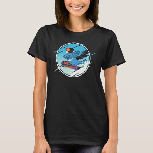 T-shirt Dabbing Snowboard Parrot I Blue masked Lovebird (Devant)