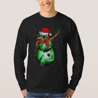 T-shirt Dabbing Snowman Bowling Lover Santa Hat Christmas 