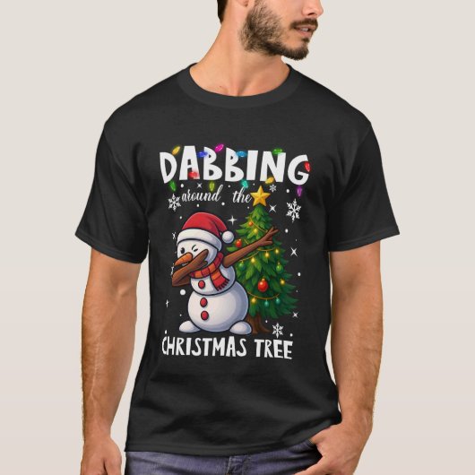 T-shirt Dabbing Snowman Santa Squad Christmas Tree Boys Me (Devant)