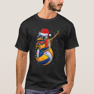 T-shirt Dabbing Snowman Volleyball Lover Santa Hat Christa
