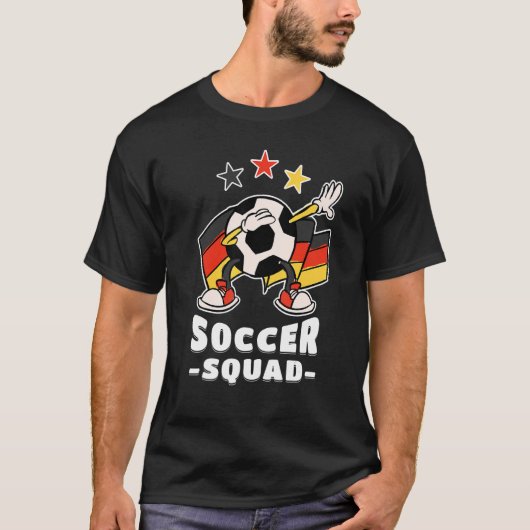 T-shirt Dabbing Soccer Ball Allemand Soccer Squad (Devant)