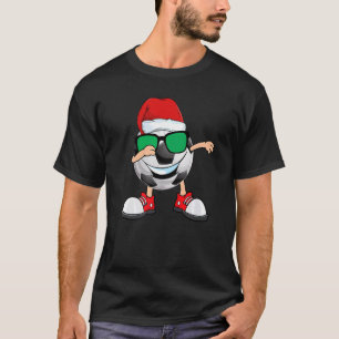 T-shirt Dabbing Soccer Ball Santa Hat Lunettes de soleil C