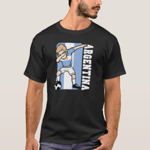 T-shirt Dabbing Soccer Boy Argentine Jersey Argentine Drap
