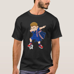 T-shirt Dabbing Soccer Boy Islande Football Flag Kids