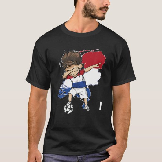 T-shirt Dabbing Soccer Boy Pays-Bas Jersey - Pays-Bas (Devant)